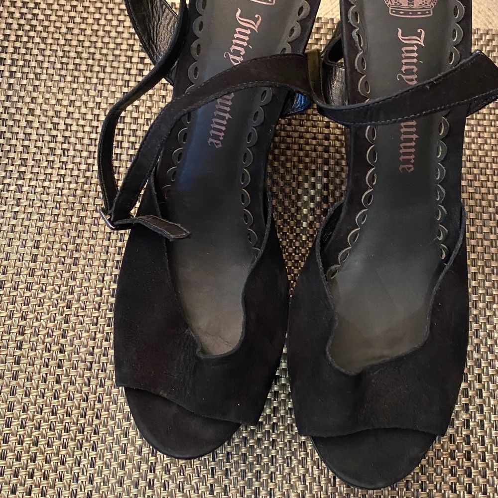 Juicy Couture Black leather suede Juice couture